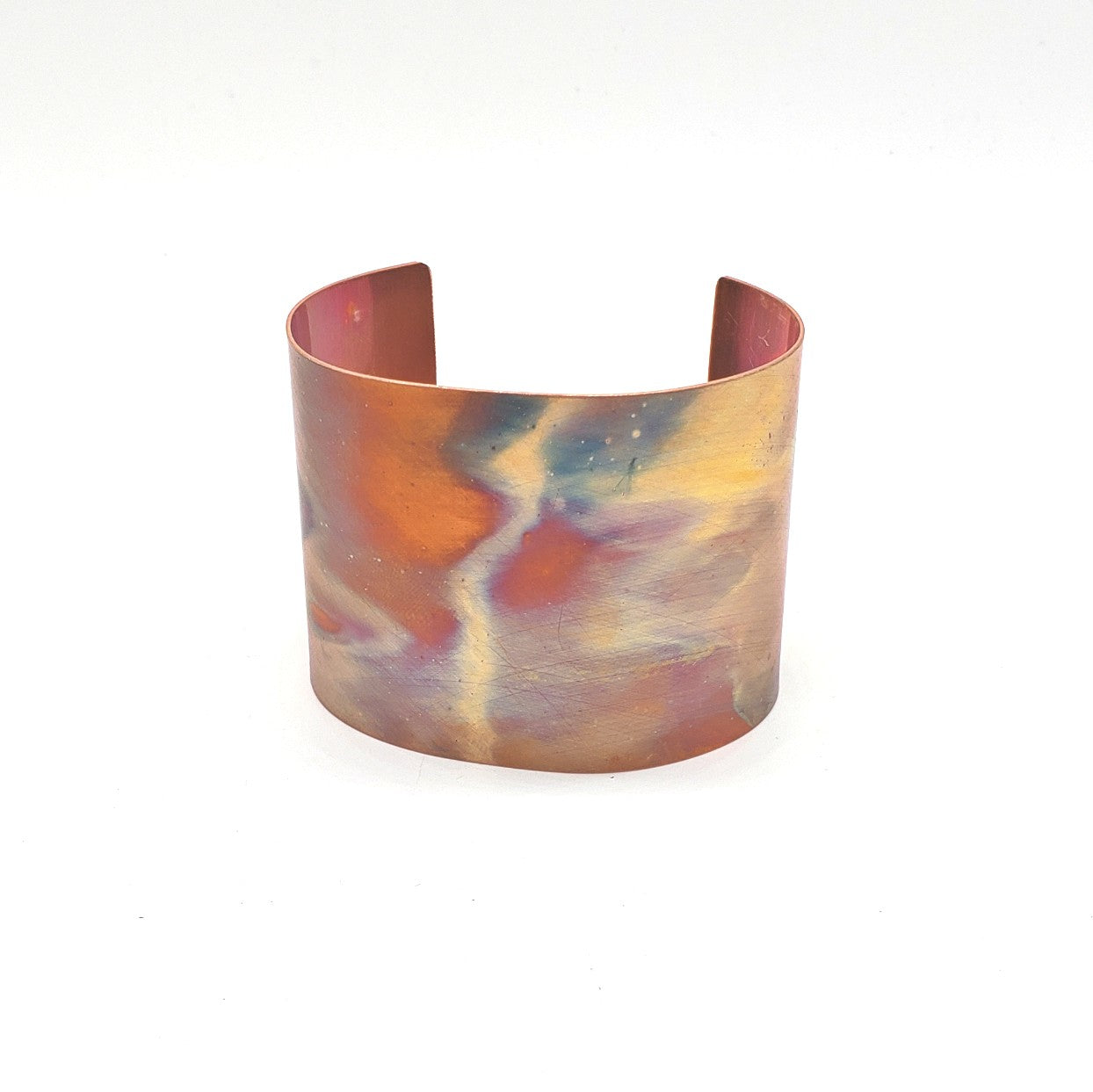 Fire Painted Solid Copper Cuff Bracelet