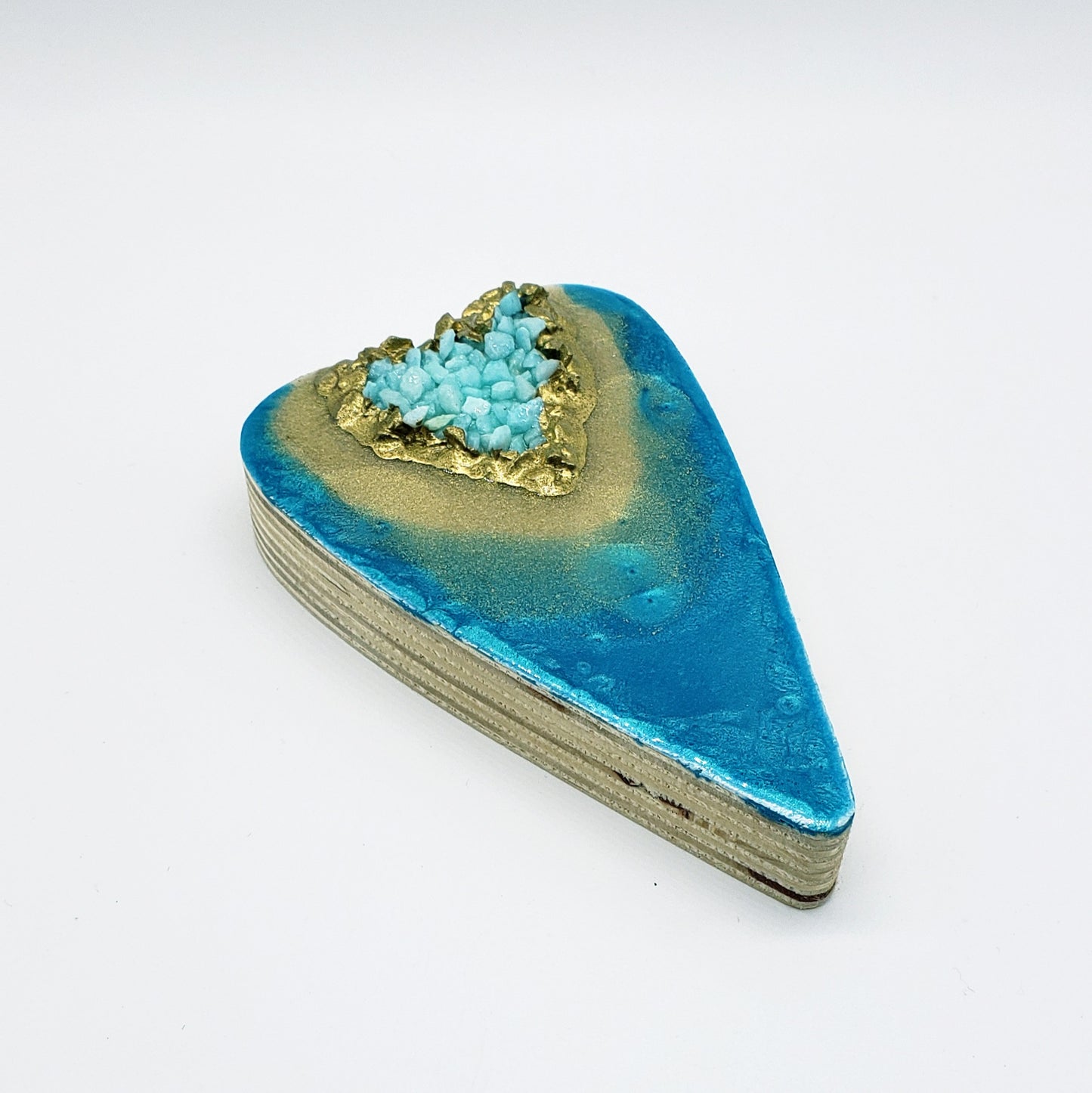 Handcrafted Resin Heart with Crushed Stones