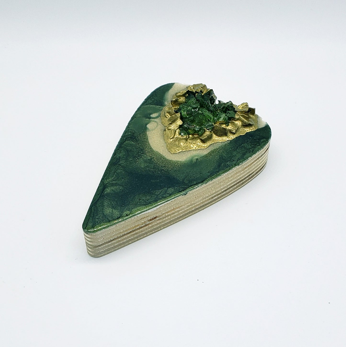 Handcrafted Resin Heart with Crushed Glass