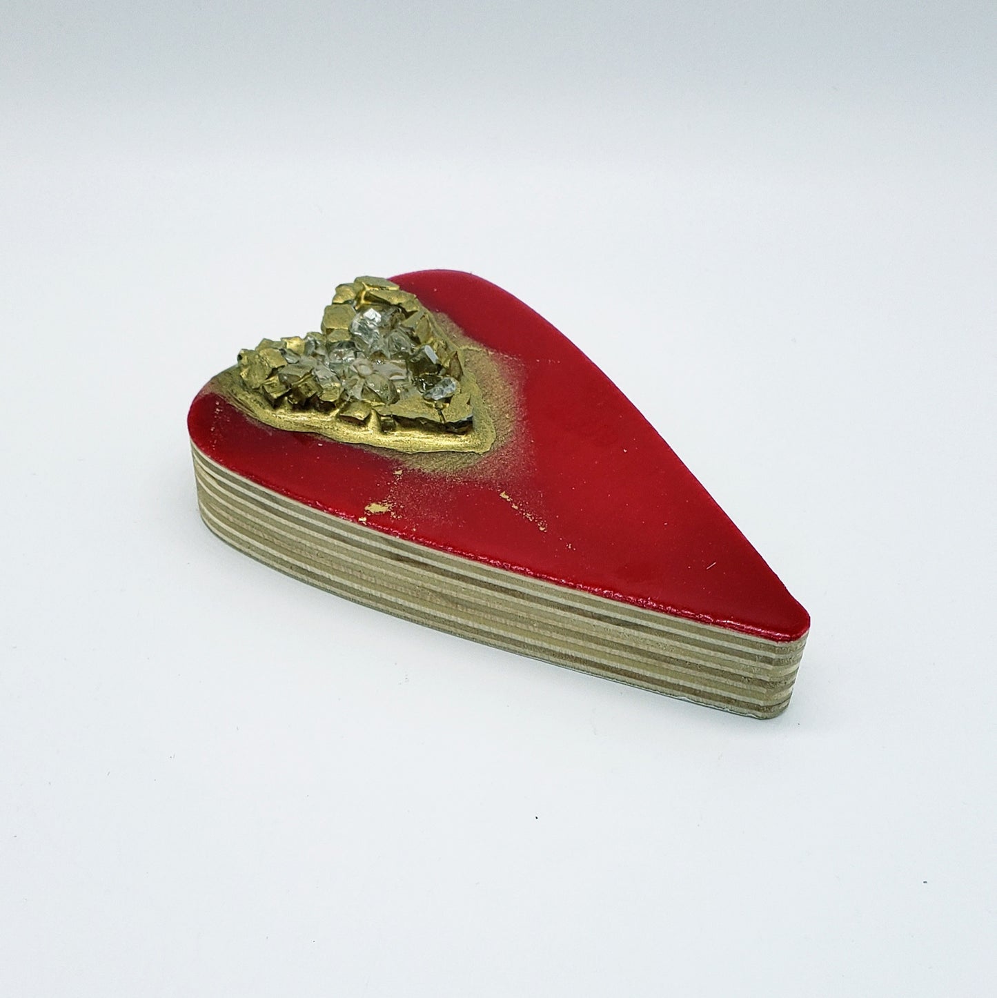 Handcrafted Resin Heart with Crushed Glass