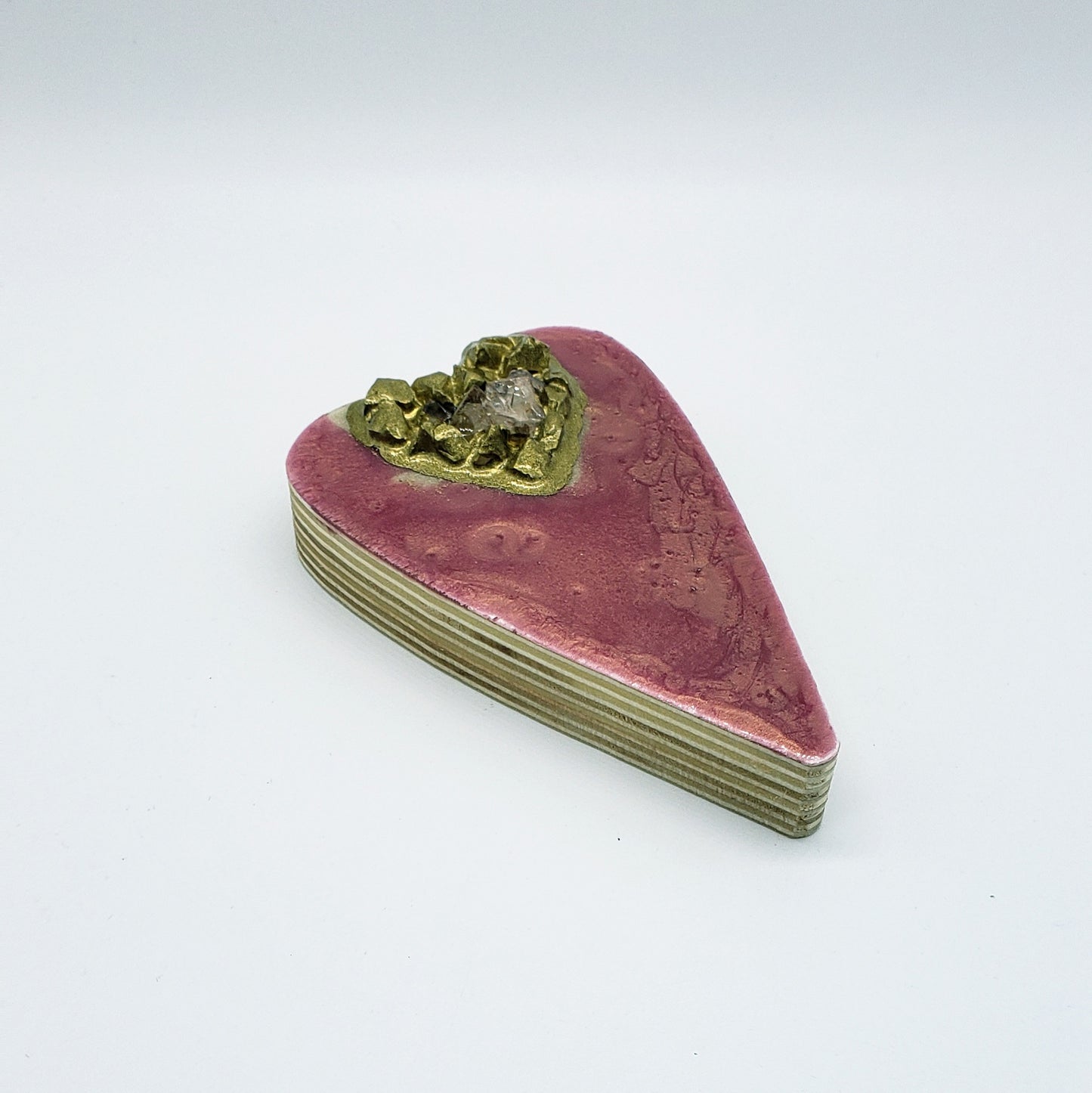 Handcrafted Resin Heart with Crushed Glass