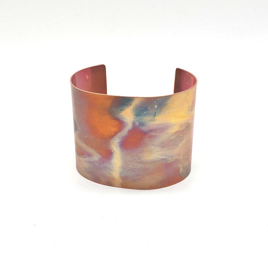 Fire Painted Solid Copper Cuff Bracelet