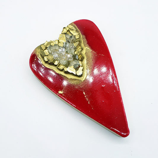 Handcrafted Resin Heart with Crushed Glass